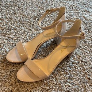 Nine West Women's Beige Ankle Strap Heels